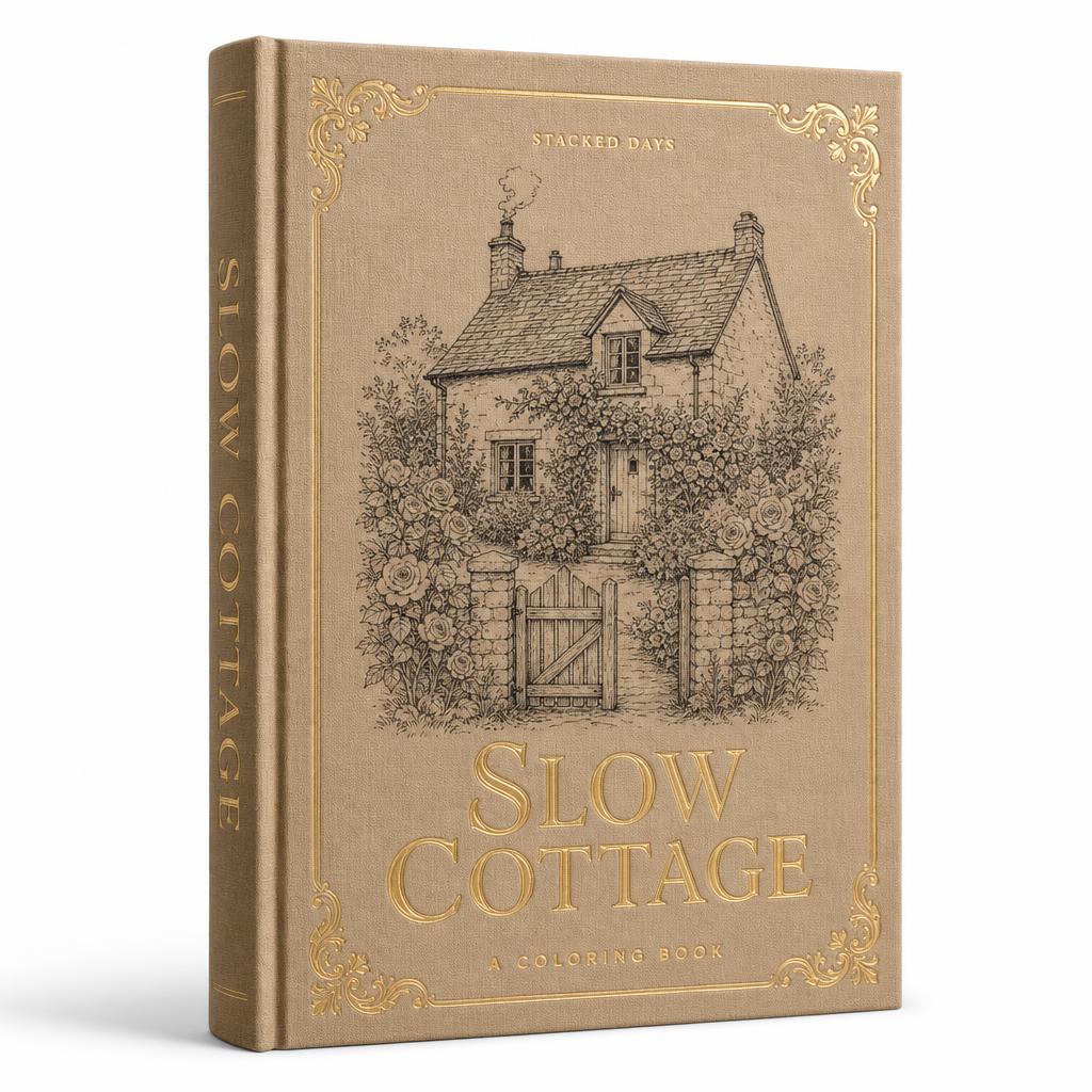 Slow Cottage Coloring Book