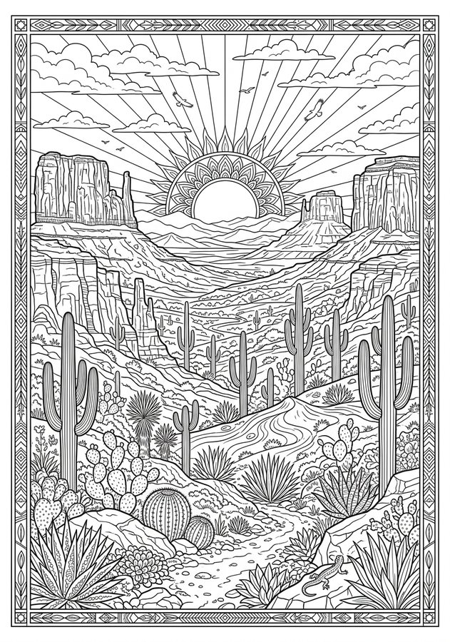 Desert Botanica Coloring Book preview 4