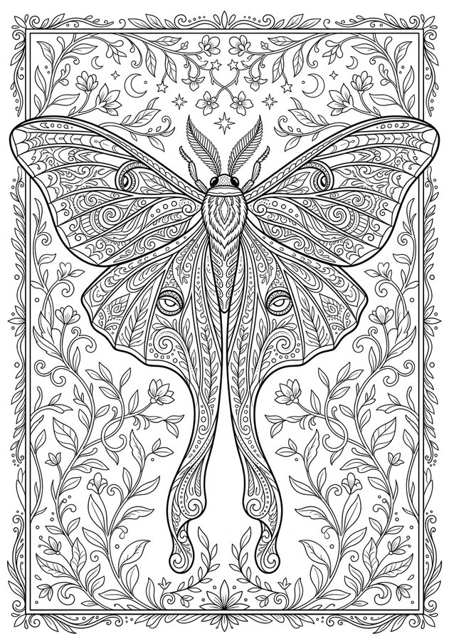 Moonlit Gardens Coloring Book preview 3