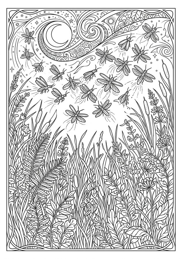Moonlit Gardens Coloring Book preview 4