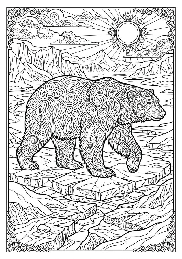 Northern Lights Coloring Book preview 4