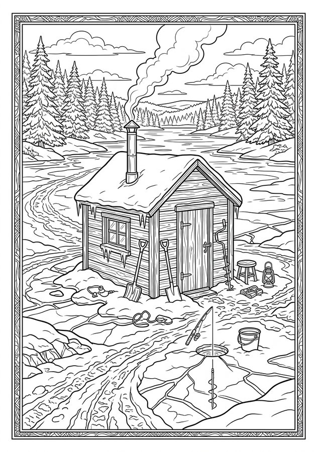 Northern Lights Coloring Book preview 6