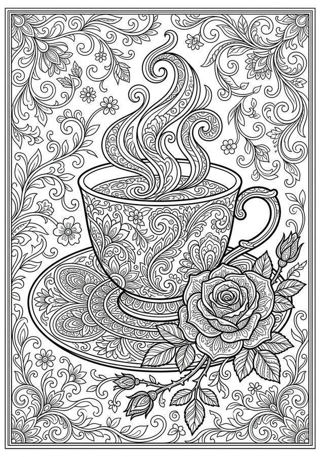 Quiet Mornings Coloring Book preview 3