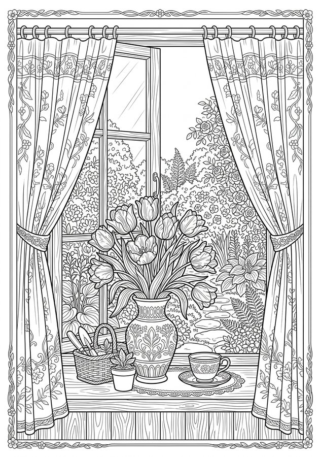 Quiet Mornings Coloring Book preview 5