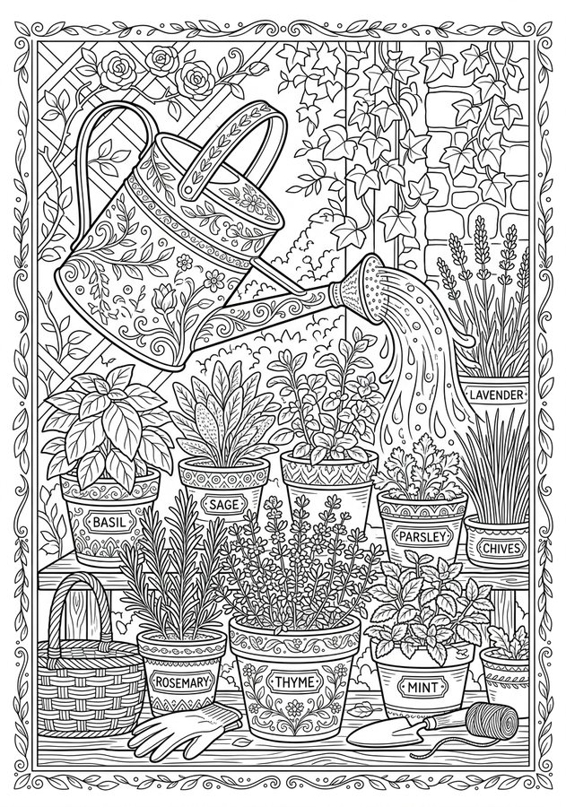 Quiet Mornings Coloring Book preview 6