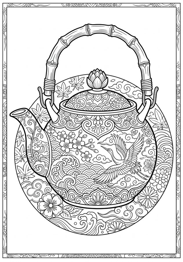 Tea Rituals Coloring Book preview 3
